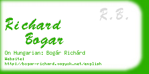 richard bogar business card