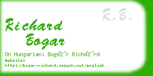 richard bogar business card